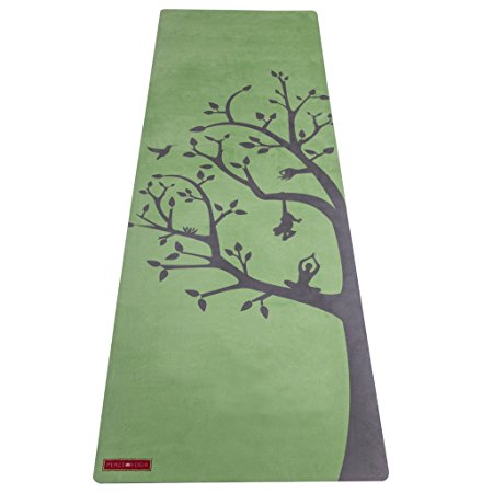 Peace Yoga 3.5mm Hot Yoga Rubber Mat with Microfiber Top for Pilates and Exercise - Choose Your Style