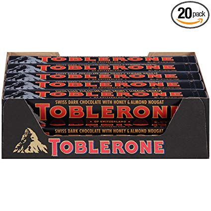Toblerone Chocolate Bar, Dark, 3.52 Ounce (Pack of 20)