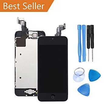 IbayeLCD Display Touch Screen Digitizer Glass Lens Assembly Camera and Home Button Repair Replacement with Tools for iPhone 5C Black