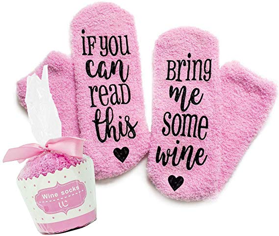 Funny Wine Socks in Cupcake Gift Package - If You Can Read This, Bring Me Wine