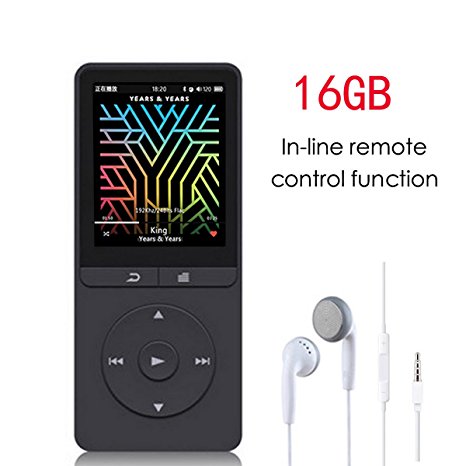 HONGYU RX20 HiFi MP3 Player 16GB With FM Radio Voice recorder Lock key Expandable Up to 64GB and Support Headset Line Remote Songs Playback Portable Audio \ Music Player (Black)