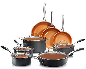 Gotham Steel Professional– 13 Piece Hard Anodized Premium Cookware Set with Ultimate Nonstick Titanium and Ceramic Coating, Oven and Dishwasher Safe