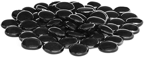 Royal Imports Flat Marbles, Pebbles, Glass Gems for Vase Fillers, Party Table Scatter, Wedding, Decoration, Aquarium Decor, Crystal Rocks, or Crafts, 5 LBS (Approx 400 pcs) (Black)