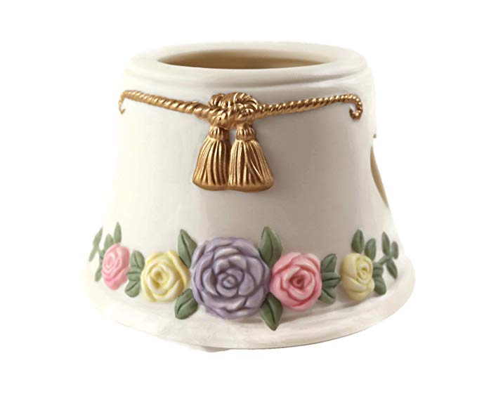 DM Merchandising English Garden Pastel Flowers Porcelain Lamp Shade for Small Jar Candle