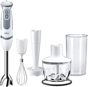 Braun Minipimer Mixeur plongeant 5237WH | 4 accessoires 1000 W blanc