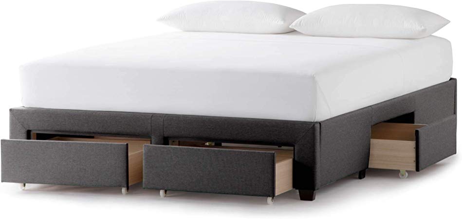 MALOUF STCKCHWATSPL Mix and Match Headboards and Bed Bases Platform, California King, Charcoal