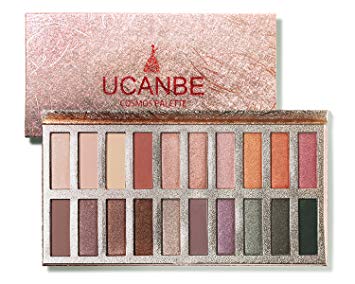 Ucanbe Cosmos Nude Eyeshadow Palette, Pro Matte Shimmer Glitter 20 Eye shadow Makeup Highly Pigmented Long Wear Waterproof (Naked)