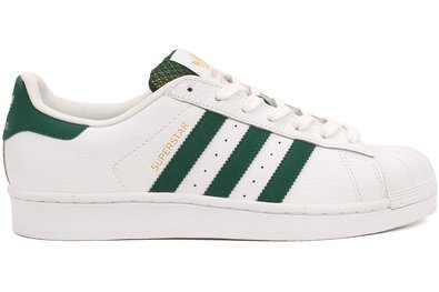 Adidas Mens Superstar White/Green-Gold Leather