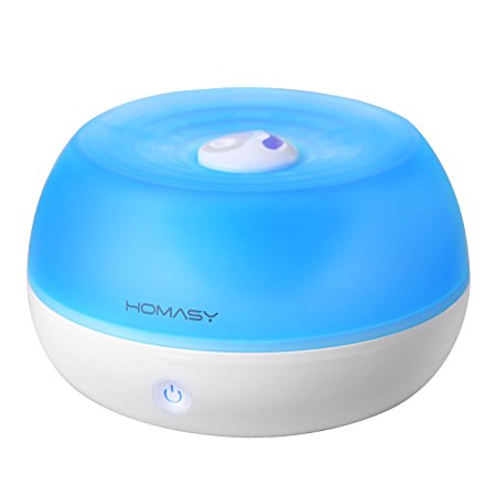 Homasy 800ml Ultrasonic Cool Mist Humidifier, One Touch Button Control, Auto Shut off Function for Office Home Bedroom Yoga Spa