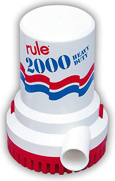 Rule Marine Bilge Pump, 2000 Gallon Per Hour, Non-Automatic