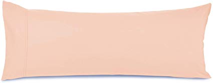 Nestl Bedding Body Pillow Case - Double Brushed Microfiber Hypoallergenic Pillow Covers - 1800 Series Premium Bed Pillow Cases, 20"x54" - Peach