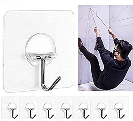 TAOtTAO 8x Strong Transparent Suction Cup Sucker Wall Hooks Hanger For Kitchen Bathroom