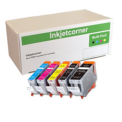Inkjetcorner 5 Pack Compatible Ink Cartridges Replacement for PGI-220 CLI-221 Works with MP620 MP560 MX860 MX870 iP4600 iP4700