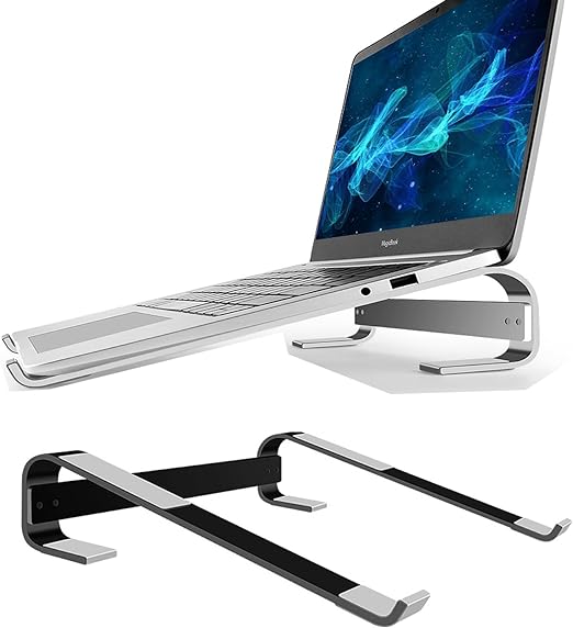 Laptop Stand for Desk, Ergonomic Laptop Risers for MacBook, Ventilated Laptop Holder Riser Compatible 13 14 15.6 Inch MacBook Pro Air/HP/Dell/Lenovo,Cooling Computer Stand Accessories. ( Black )