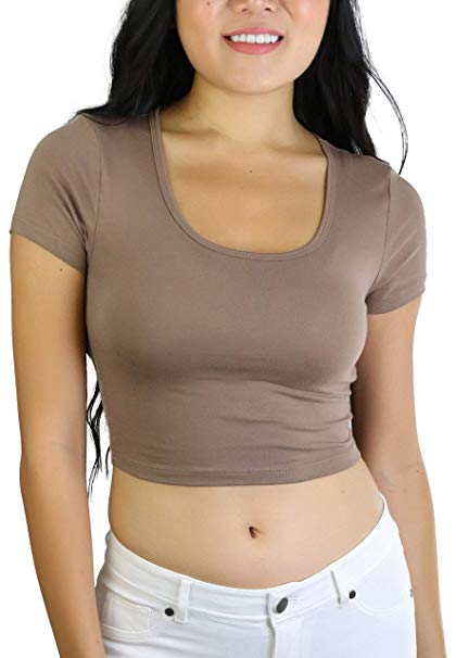 ToBeInStyle Women's Basic Crop-Tee