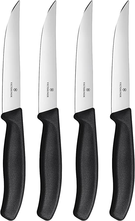 Victorinox VIC-6.7903.4 Swiss Classic Sets 4-Piece Steak Set (5" Gaucho Straight) Black