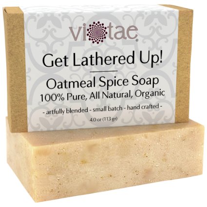 Certified Organic OATMEAL Soap - by Vi-Tae - 100 Pure All Natural Aromatherapy LUXURY Herbal Bar Soap - 4oz