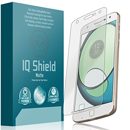 Moto Z Play Screen Protector, IQ Shield Matte Full Coverage Anti-Glare Screen Protector for Moto Z Play (Z Play Droid) Bubble-Free Film