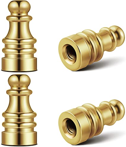 4 Pieces Lamp Finial for Lamp Shade Solid Brass Finial for Lamps 1-3/4 in Threaded Lamp Brass Knob for Table Lamps or Floor Lamps