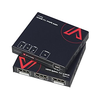 AV Access HDMI Splitter 1x2 4K 30Hz, HDCP1.4, Auto EDID, Surge Lightning Protection, Cascaded to 4 HDMI Splitters for Displays Monitors