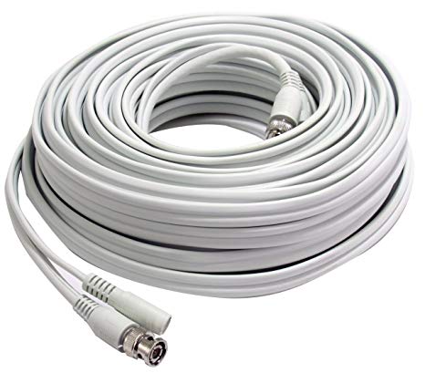 First Alert BNC-100 100-Feet RG59 Coax Video and DC Power Cable (White)