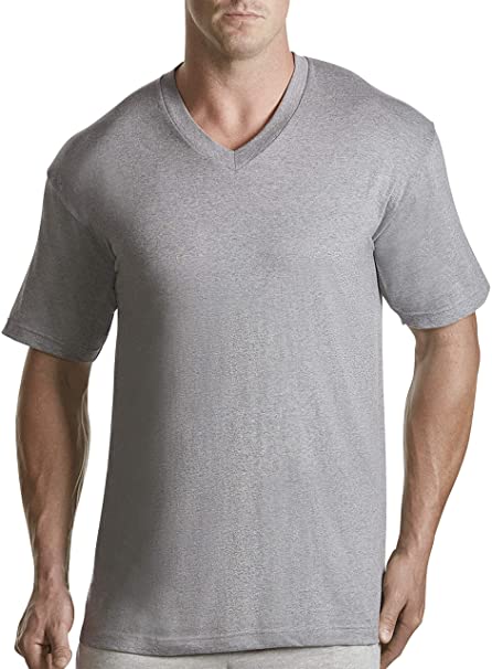 Harbor Bay by DXL Big and Tall V-Neck T-Shirt 3-Pack