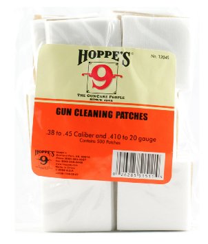 Hoppe's No. 9 Gun Cleaning Patch, .38-.45 Caliber/.410-20-Gauge (500 Pack)