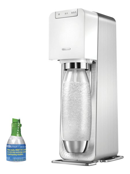 SodaStream Power Metal Sparkling Water Maker Starter Kit, White