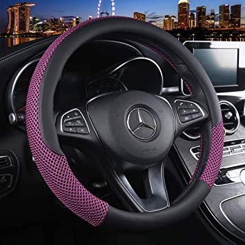 Cxtiy Universal Car Steering Wheel Cover Cool for Summer Warm for Winter Steering Wheel Cover Fit Most of Cars SUV Auto Vehicle (C-Purple)