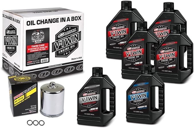 V-Twin Oil Change Kit Synthetic w/Black Filter, Twin Cam