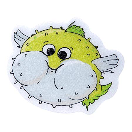 SlipX Solutions Adhesive Bath Treads: Puffer Fish Tub Tattoos Add Non-Slip Traction to Tubs, Showers & Other Slippery Spots (Kid Friendly, 5 Count, Reliable Grip)