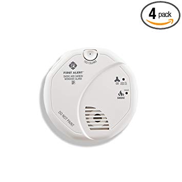 First Alert SCO5CN Battery Operated Combination Smoke and Carbon Monoxide Alarm, Family Value 4 Pack with Free Goodies for Kids