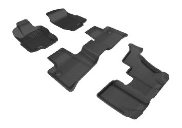 3D MAXpider Complete Set Custom Fit All-Weather Floor Mat for Select Mercedes-Benz GL-Class Models - Kagu Rubber (Black)
