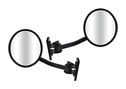 Smittybilt 7618 6" Round Trail Mirrors, 97-15 TJ/JK Wrangler Black - PAIR