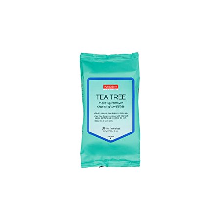 Purederm Tea Tree Make-Up Remover Cleansing Towelettes 1 Pack (30 Towelettes Per Pack)