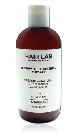 Hair Lab Shampoo for Hair Loss Hair Regrowth and Thinning Hair. Organic Ingredients. DHT Blockers, Caffeine, Argan Oil. Suitable for All Hair Types. Sulfate-Free. (8 ounce)
