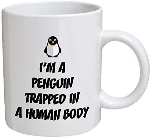 Funny Mug - I'm a Penguin Trapped in a Human Body - 11 OZ Coffee Mugs - Funny Inspirational and sarcasm - By A Mug To Keep TM