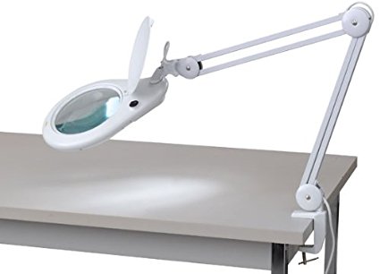 MAGNIFIER CLAMP LAMP magnifying LED light 5" lens 3 Diopter workbench (FREE SHIPPING)