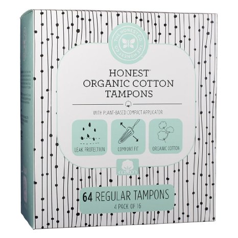 The Honest Company Organic Cotton Regular Tampons (64 count)