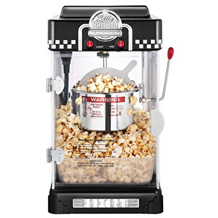 Great Northern Popcorn 2-1/2-Ounce Black Tabletop Retro Style Compact Popcorn Popper Machine with Removable Tray