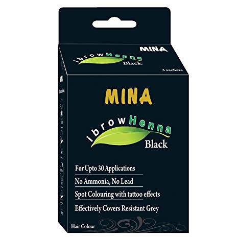 Mina Eyebrow Henna Black Regular Pack & Tinting Kit For Brow Dye