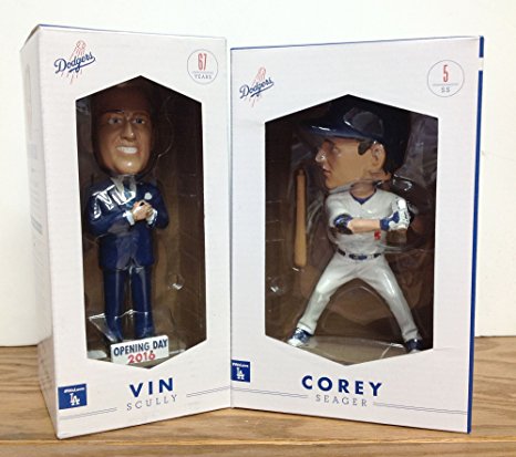 Vin Scully and Corey Seager 2016 Los Angeles Dodgers STADIUM PROMO Bobblehead SGA