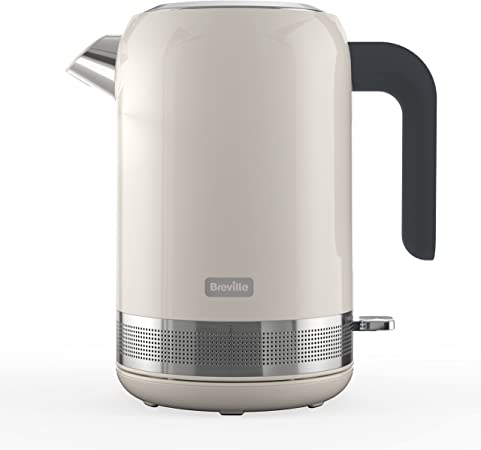 Breville High Gloss Electric Kettle | 1.7 Litre | 3kW Fast Boil | Cream and Stainless Steel [VKT153]