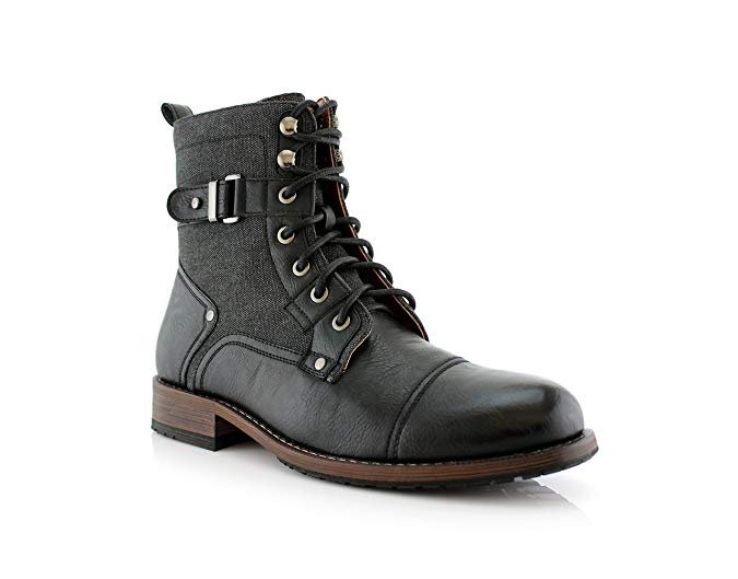 Polar Fox Mike Ankle Boots with Buckles | Dress Shoes | Fashion | Casual | Lace Up | Winter