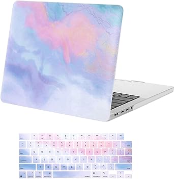 MOSISO Compatible with MacBook Pro 14 inch Case 2023 2022 2021 Release M3 A2918 A2992 M2 A2779 M1 A2442 Pro Max Chip with Touch ID, Plastic Hard Shell Case & Keyboard Cover, Colorful Clouds