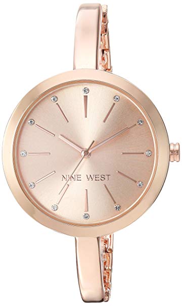 Nine West Women's Crystal Accented Bangle Watch