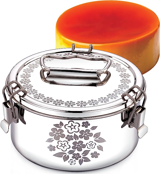 EasyShopForEveryone Stainless Steel Flan Mold 38 oz, Ergonomic Handle for Easy Lifting, Compatible with Instant Pot 3 qt [6qt, 8qt avail], Pot in Pot, Water Bath Cheesecake Pan with Laser Design