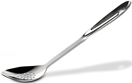 All-Clad T101 Stainless Steel Slotted Spoon Kitchen Tool, 13-Inch, Silver