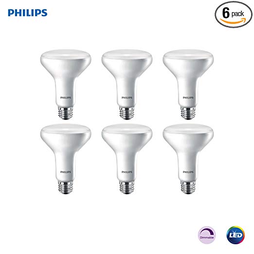 Philips LED Dimmable BR30 Light Bulb: 650-Lumen, 2700-Kelvin, 11-Watt (65-Watt Equivalent) E26 Base, Frosted, Soft White, 6-Pack