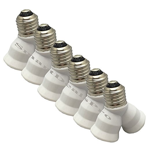SmartDealsPro 6-Pack E27 Y Shape 1 Male to 2 Female LED Light Splitter Bulb Base Adapter Lamp HolderConverter